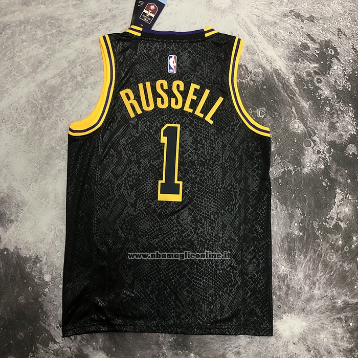 Maglia Los Angeles Lakers D'angelo Russell #1 Mamba 2021-22 Nero